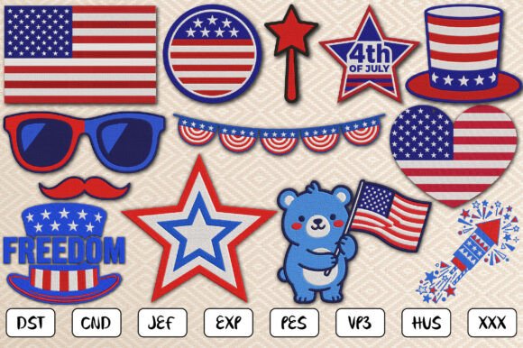 4th of July Embroidery Bundle: A Must-Have for Etsy Sellers