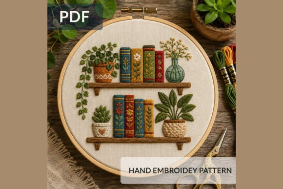 Cozy Bookshelf Embroidery: A Design Review