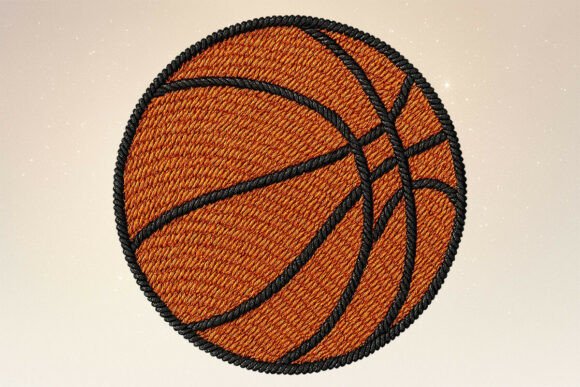 Faux Embroidery Basketball Clipart PNG Review