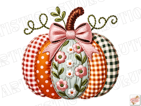 Faux Embroidery Fall Pumpkin Png: A Charming Autumn Design