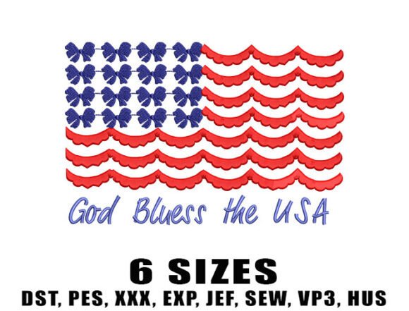 God Bless Usa Flag: A Perfect Patriotic Embroidery
