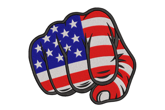 Patriotic American Flag Fist Embroidery