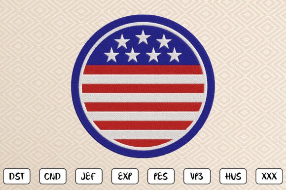 Patriotic Circle Embroidery Design: A Bold and Timeless Choice