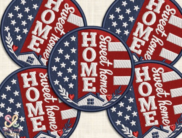 USA Flag House Patch for Apparel
